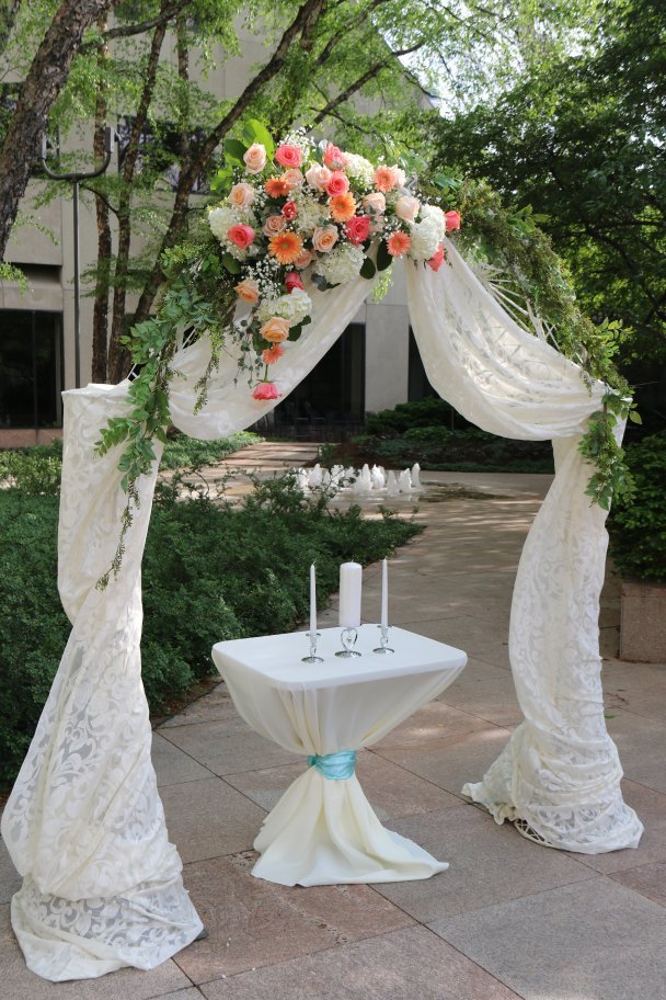 Arch Arrangement May 2015 Wedding at OneAmerica Building Downtown Indianapolis, IN