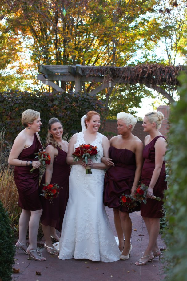 Wedding Party Featuring Fall Color Designs By CK Designs (Photography By: Jennifer Soots)